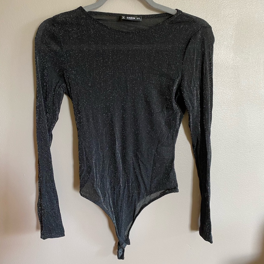 shimmer sheer body suit